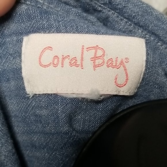 Denim Ombre Bleach Dipped Button Up Shirt SzL - Picture 2 of 8